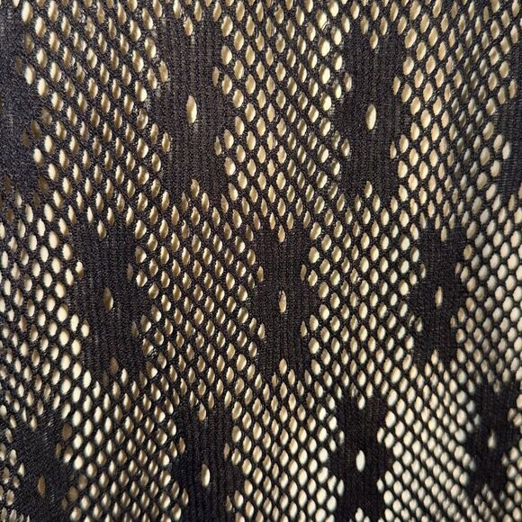 LG Sport Black Sheer Mesh Swim Cover Crochet Shift Cover Up Sundress Size Large - Picture 4 of 13